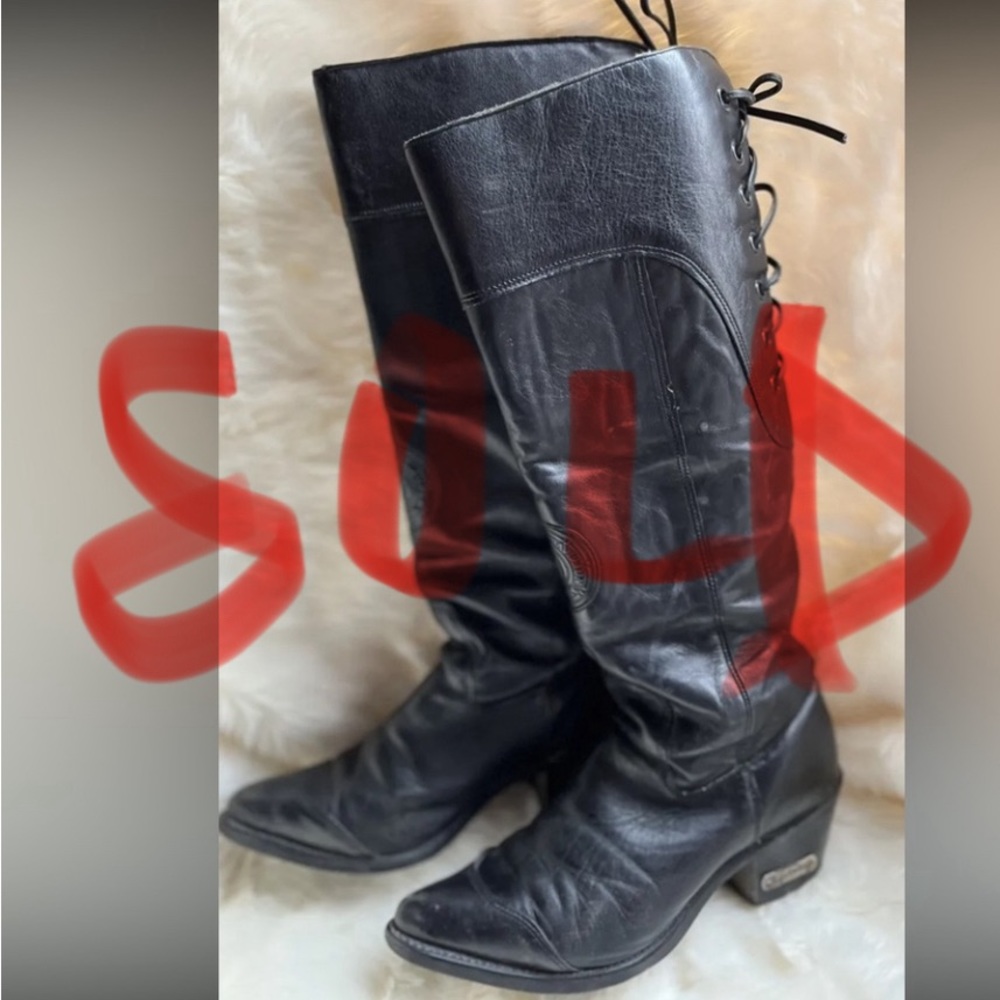 SOLD. Harley Davidson Womens Boots Black Leather Lace Back Size 7
